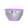 Mixing bowl 20x12 cm / 3 LTR with silicone bottom and PE lid, color LILAC (stainless steel)
