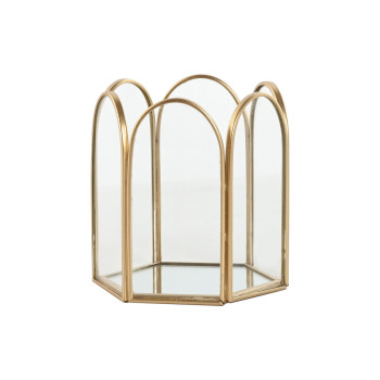 Dėžutė Home ESPRIT Auksinis Metalinis Stiklas 9,2 X 8,2 X 9,5 cm,,,