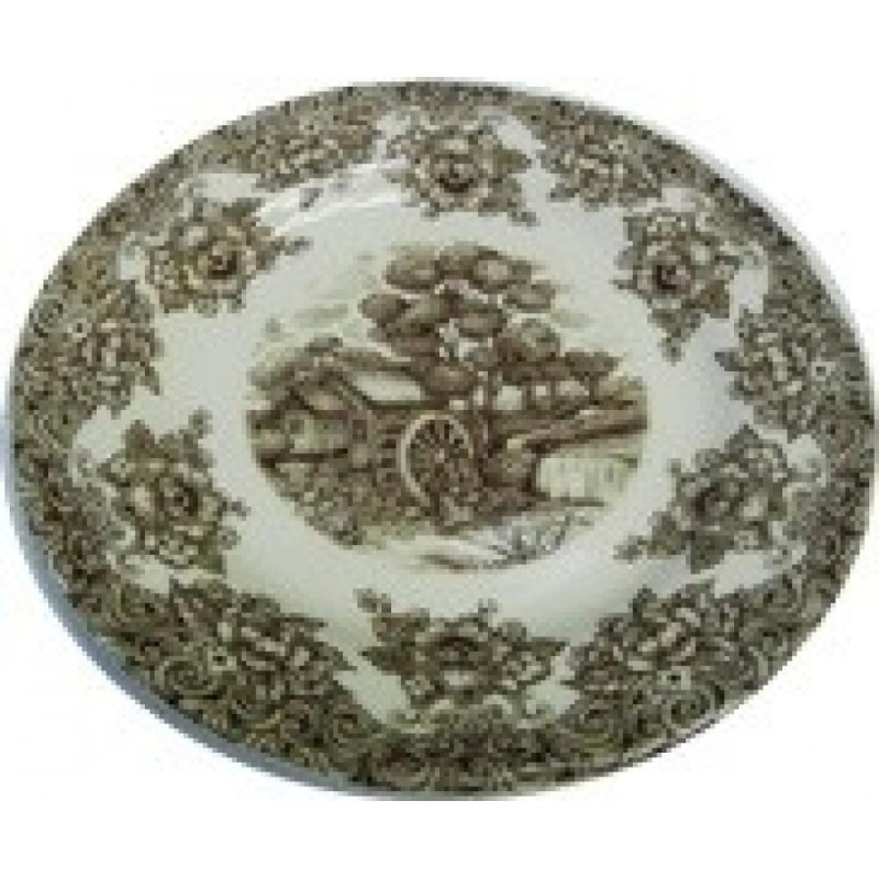 WATER WHEEL BROWN DINING  PLATE  26 CM, Claytan