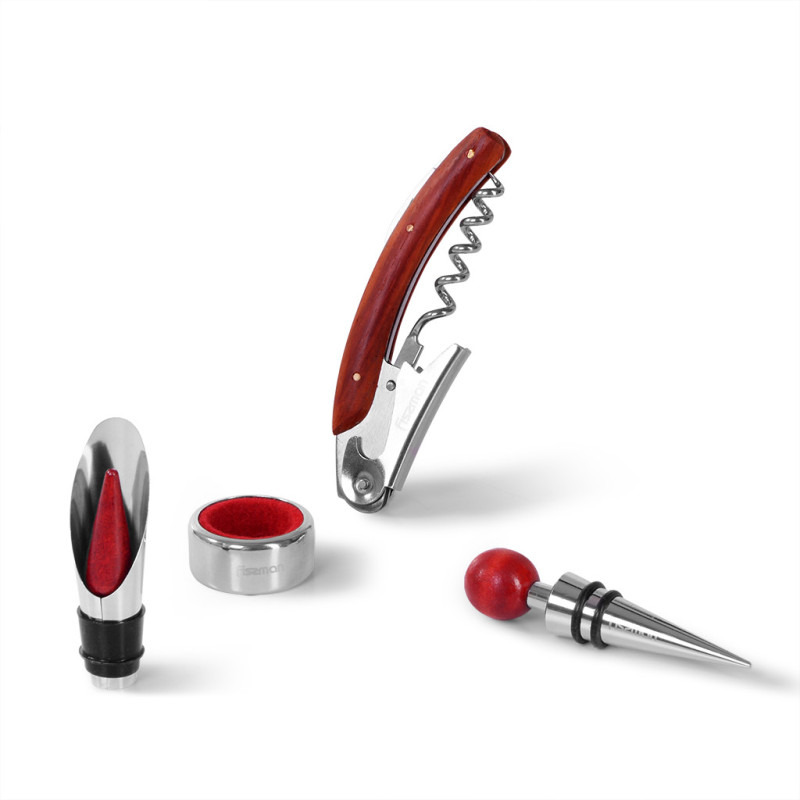 Wine accessories set 4 pcs. (stainless steel+ zinc alloy)