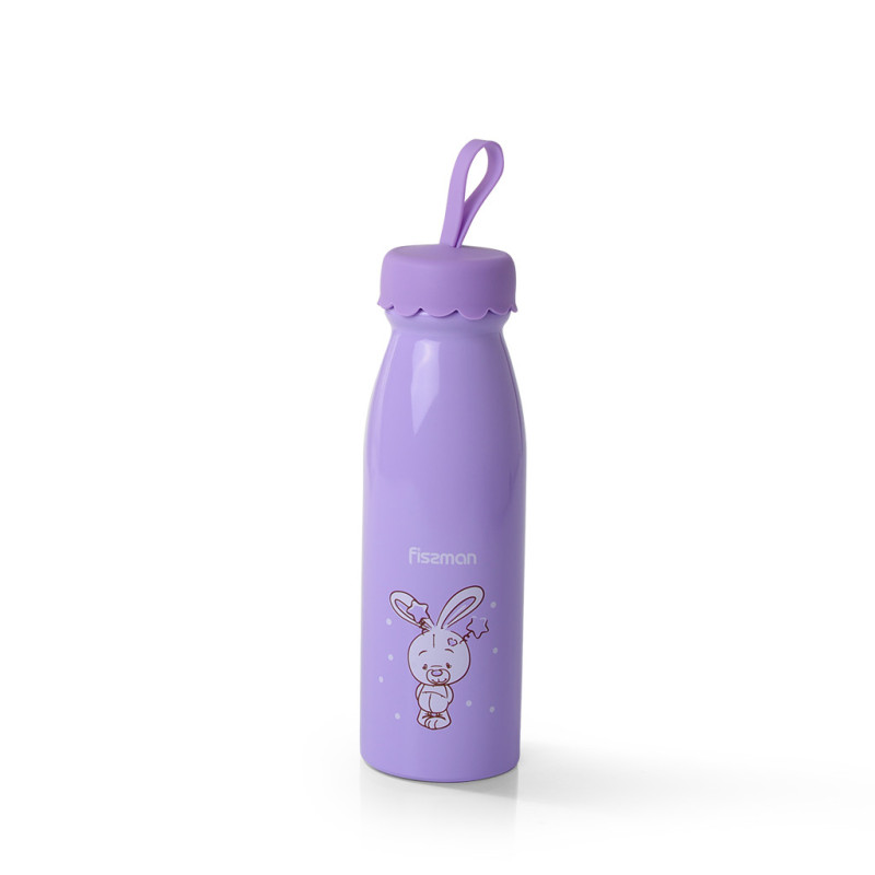 Double wall vacuum bottle Rabbit 450 ml (stainless steel), light violet