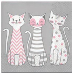 NAPKINS  33X33 GLAM CATS,...