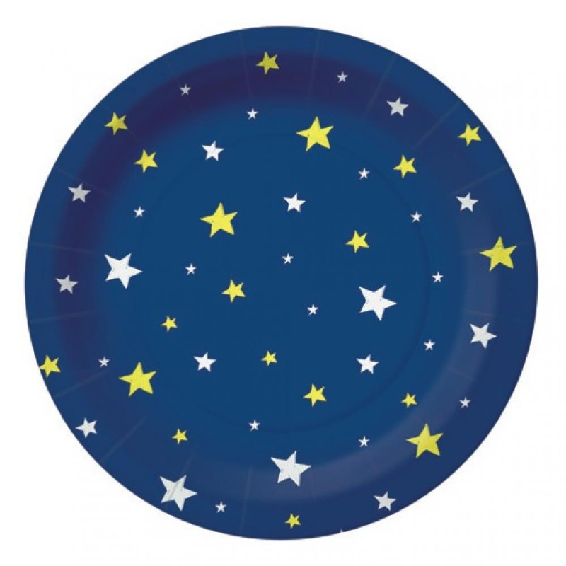 STARLIT SKY DARK BLUE PAPER  DISHES  18CM 10GB, 0.091KG/IEP, Paw Decor Collection