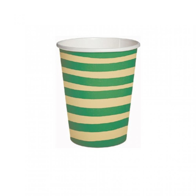 BRUSH STROKES BEIGE GREEN PAPĪRA GLĀZES 250ML 10GAB, Paw Decor Collection