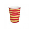 BRUSH STROKES BEIGE RED PAPER  CUP S 250ML 10GB, 0.079KG/IEP, Paw Decor Collection