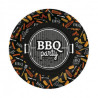 BBQ PARTY BLACK БУМАГА  ТАРЕЛКИ  23CM 10GB, 0.169KG/IEP, Paw Decor Collection