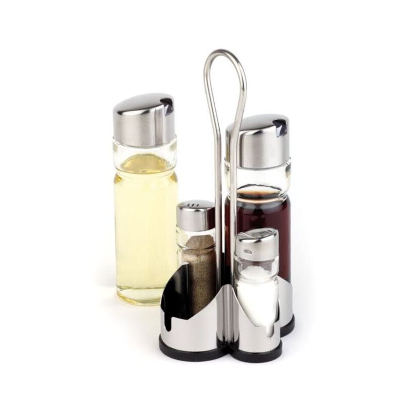 Caster ECONOMIC salt/pepper/oil/vinegar 4pcs 11×10.5cm h-22cm black