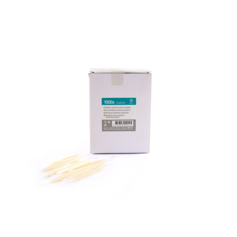 Zobu bakstāmie plastmasas iepakojumā 6.5cm 1000gb