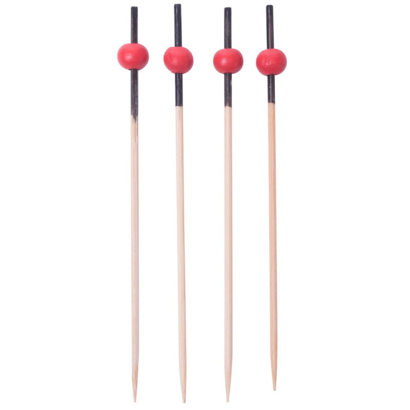 Dekoratyvinės lazdelės su raudonu mediniu rutuliu L-9cm 100vnt