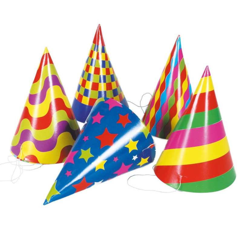 Paper hats mixed 6pcs