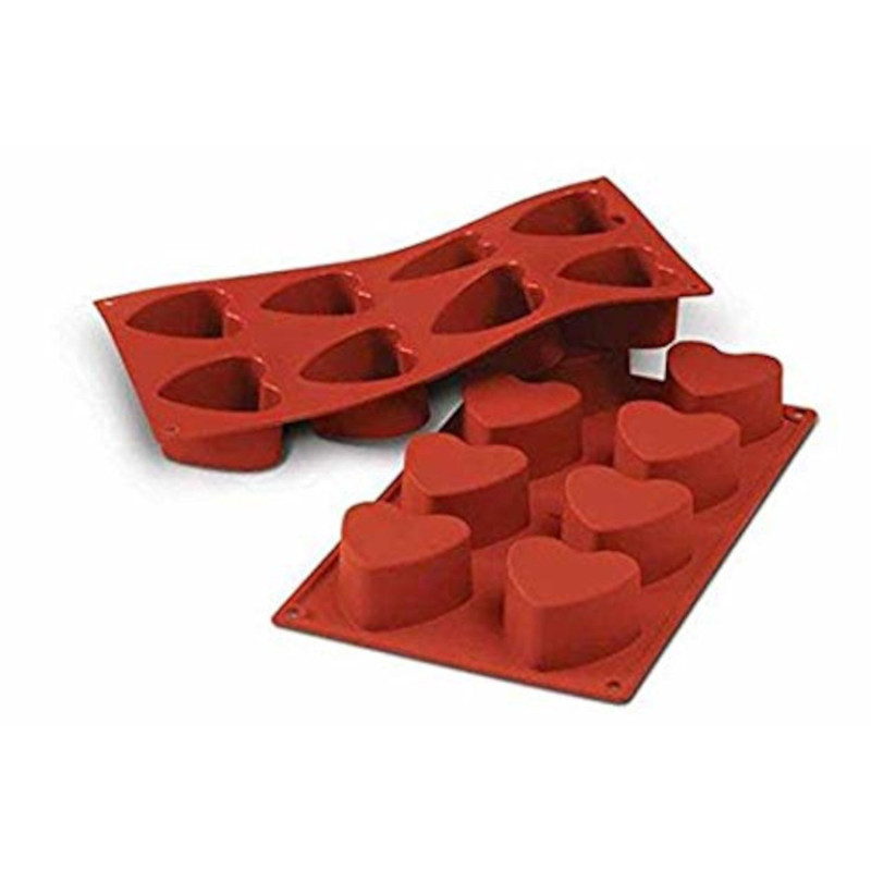 Silicone mould D60 h-35mm 8x90ml HEART