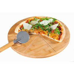 Cutting board with pizza...