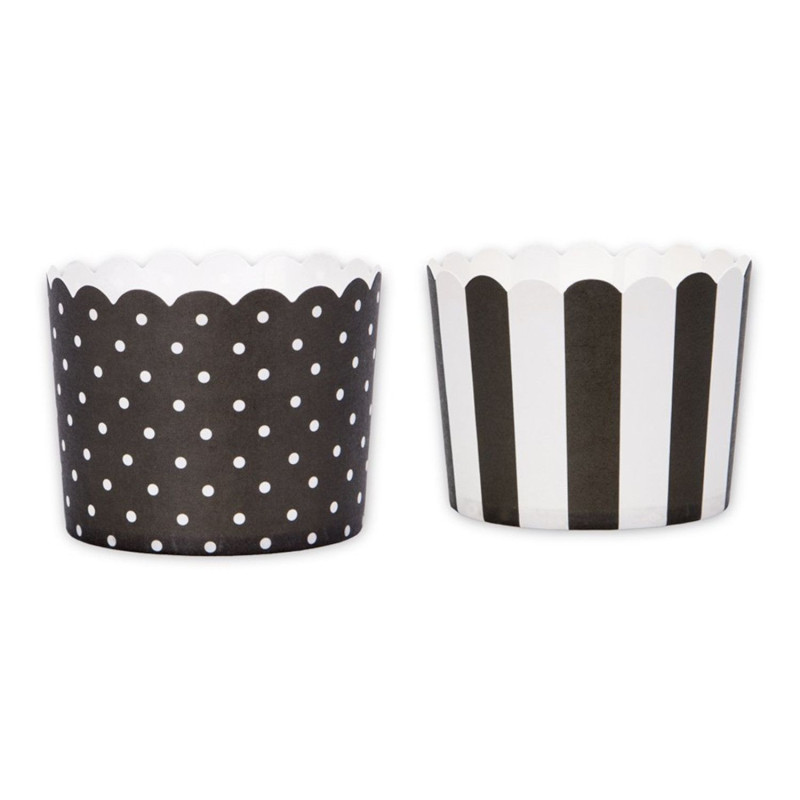 Cupcake liner D 5/6 h-4.5cm 12pcs Black/White