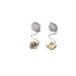 Tea strainer chain with teapot