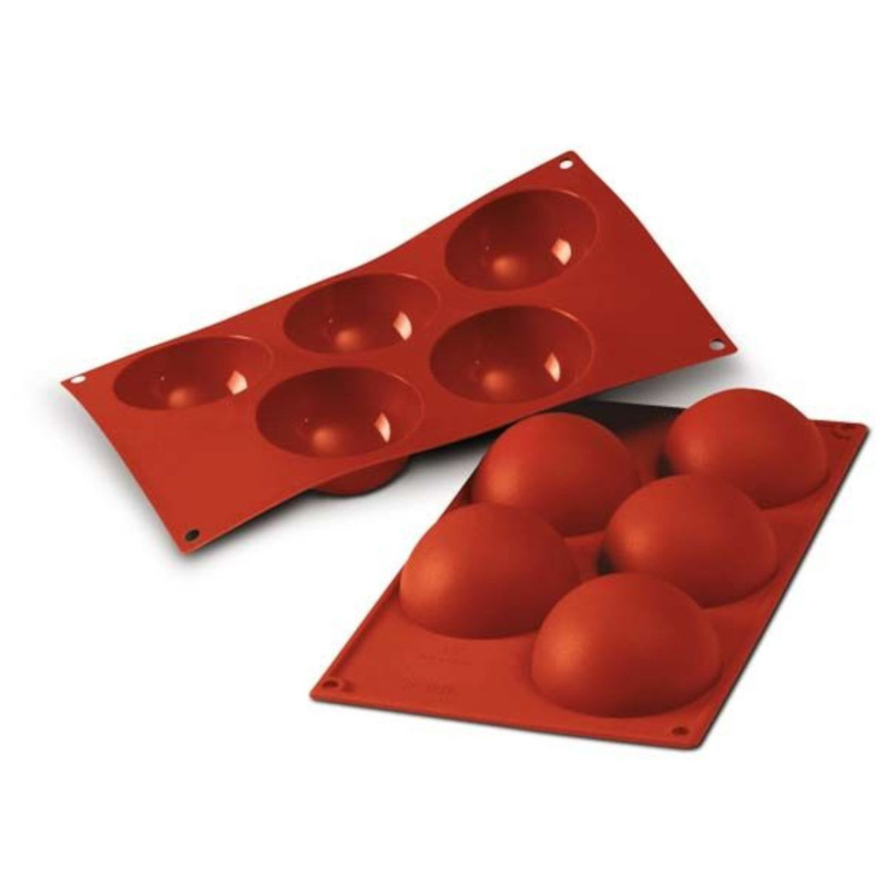 Silicone mould D80 h-40mm 5x120ml HALF SPHERE