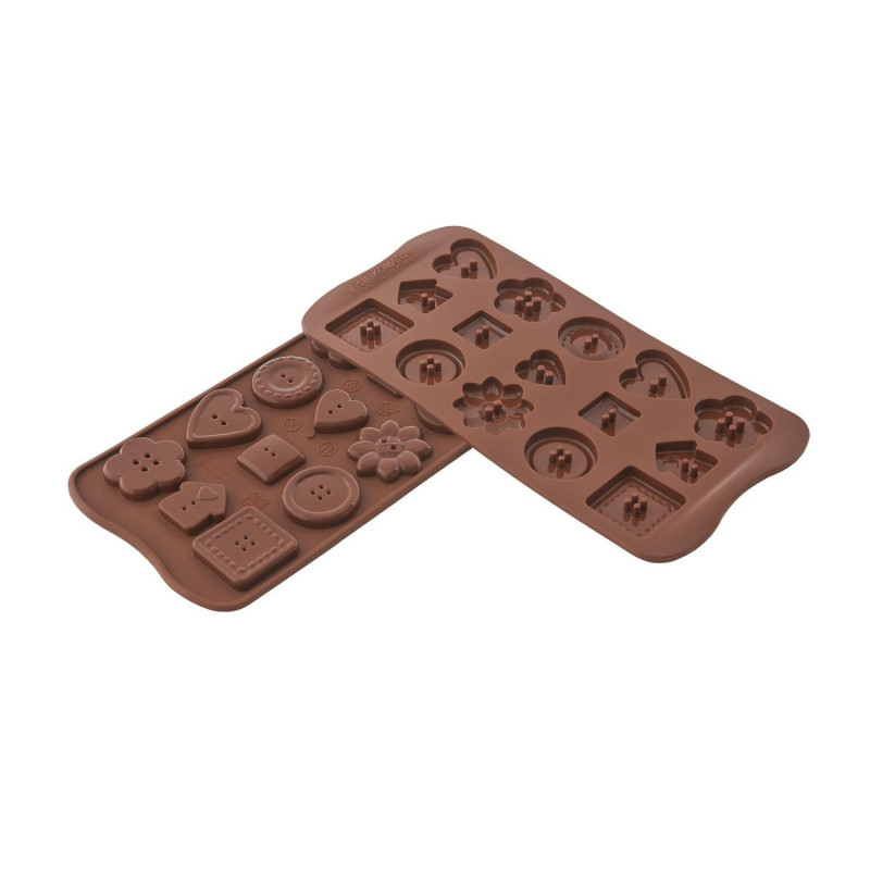 Forma silikona šokolādei 30x30 h-6mm 15x3.3ml CHOCO BOTTON