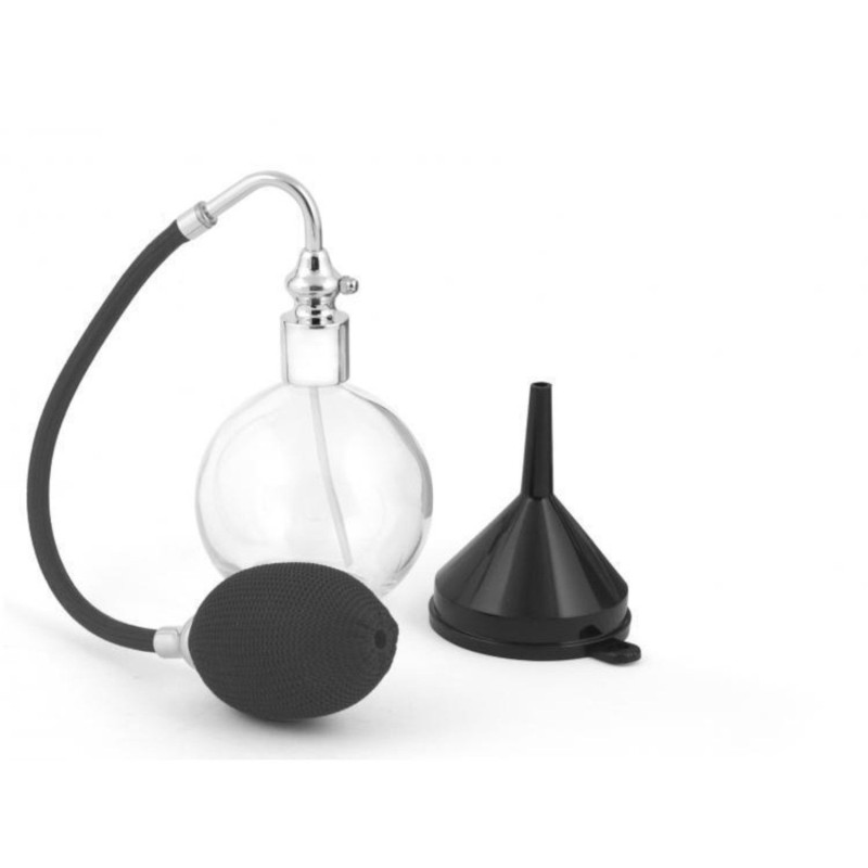 Bottle VETRO with spray and funnel transparent