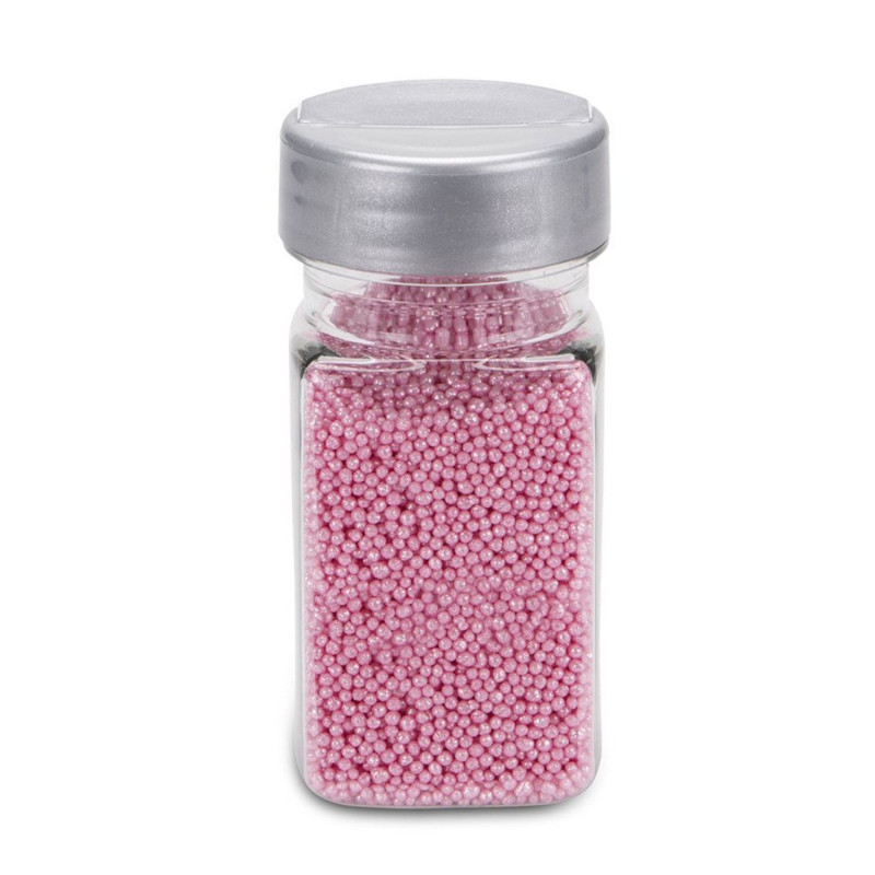 Sugar decor nonpareilles glimmer 1.5-2mm 65g pink