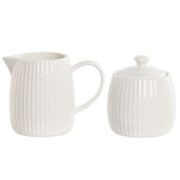 Молочник и сахарница Home ESPRIT Белый Фарфор 250 ml 12 x 7,6 x 9 cm 2 Предметы