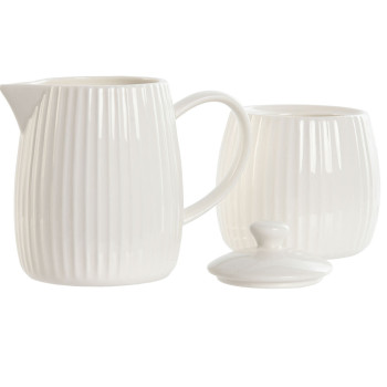 Молочник и сахарница Home ESPRIT Белый Фарфор 250 ml 12 x 7,6 x 9 cm 2 Предметы