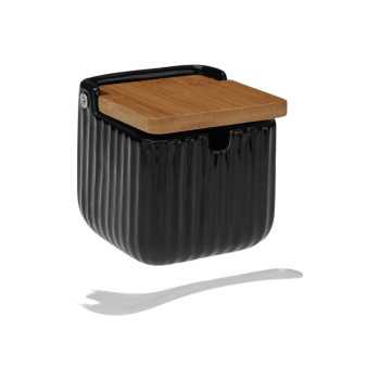 Сахарница Versa Чёрный Керамика Бамбук Dolomite 8,3 x 8,3 x 8,3 cm