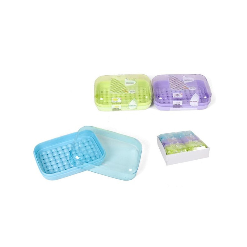 Plastic soap dish 13 x 10 cm with lid or insert