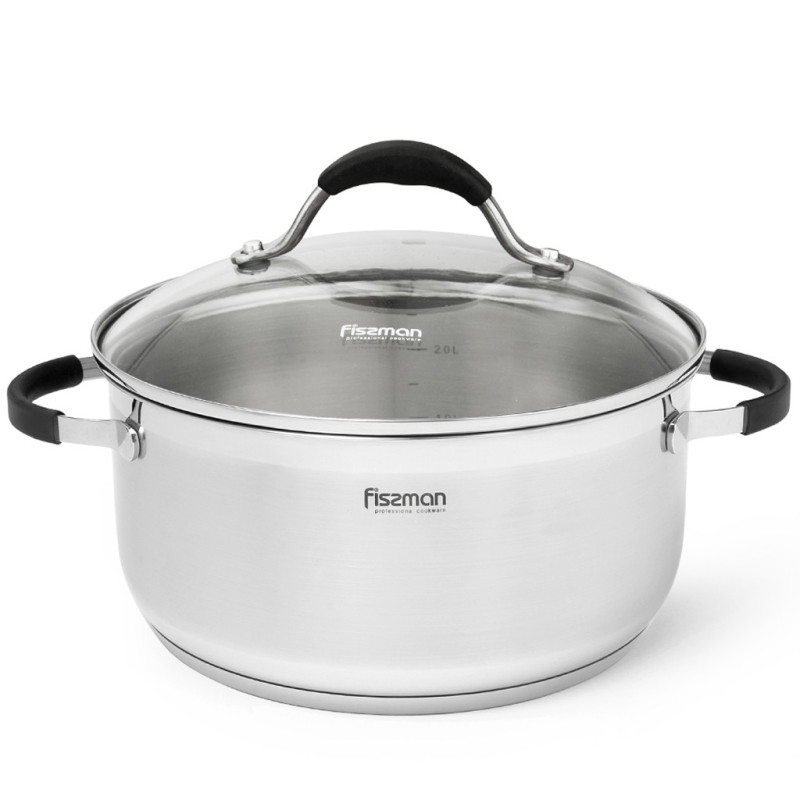 MAGNIFICA Stockpot 26x13.5 cm / 7.1 LTR with glass lid  (stainless steel)