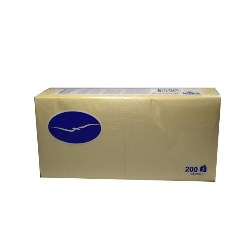 Salvetes 24cm 2 kārtas 200gb gaiši dzeltenas
