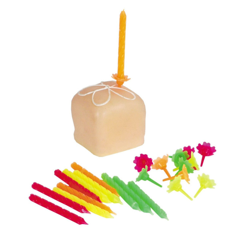 Birthday candles with holder 24+12