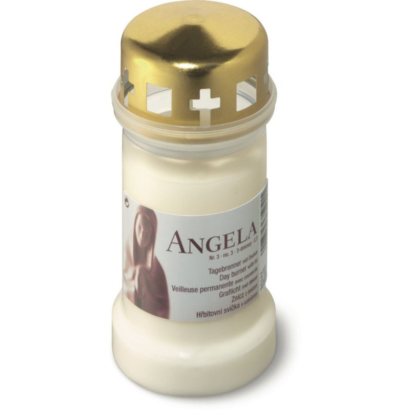Svece kapu ar vāciņu ANGELA balta
