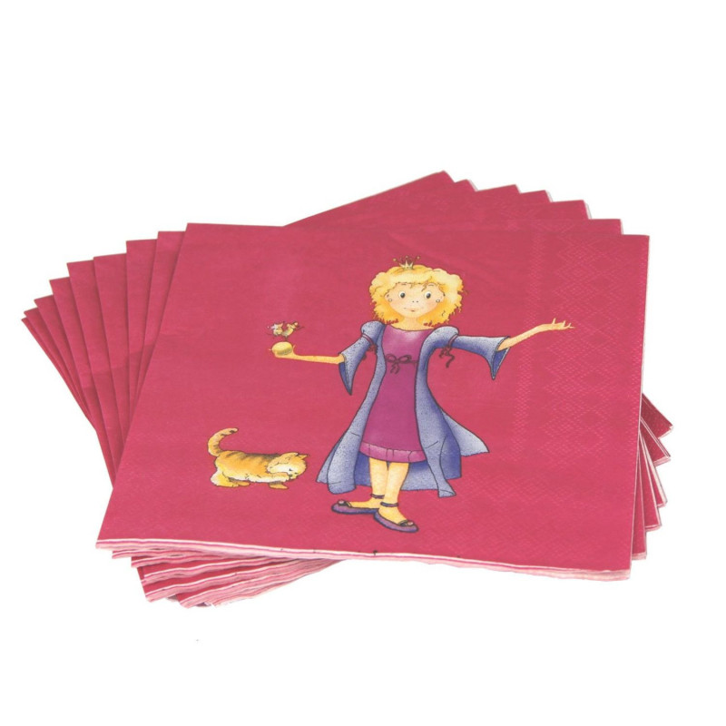 Servetėlės 33cm 3 pak. PRINCESS 20vnt.rožinė