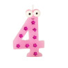Jubilee candle-numeral 4 h-9cm pink