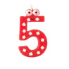 Jubilejas svecīte-cipariņš 5 h-9cm ar acīm dažādas krāsas