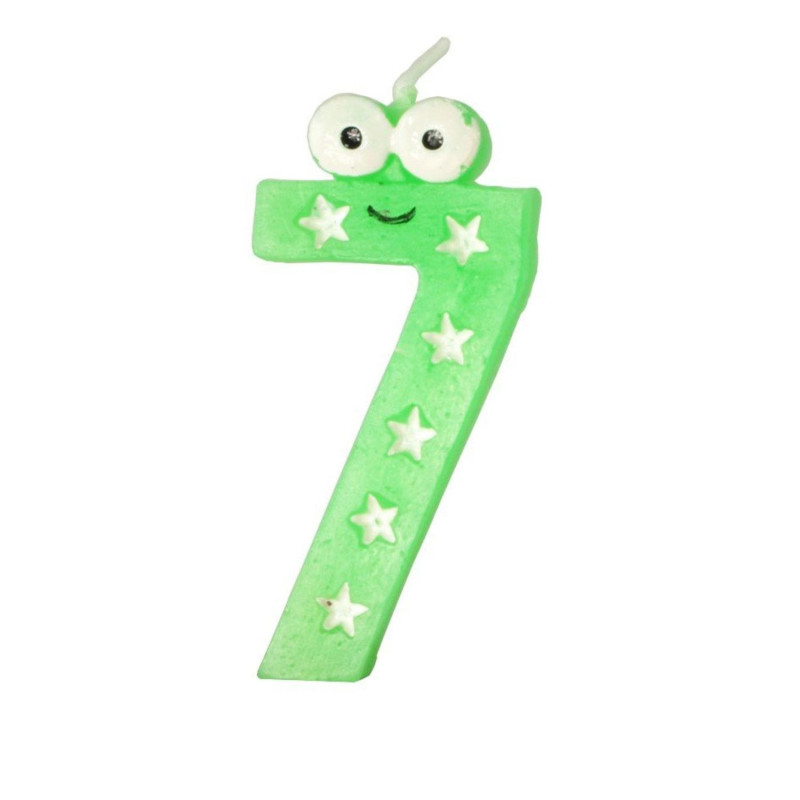 Juubeliküünal-number 7 h-9cm erinevat värvi silmadega