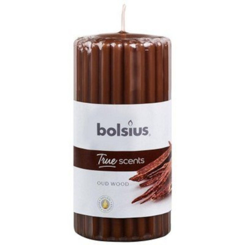 Scented Pillar Candle 120/60mm oud wood