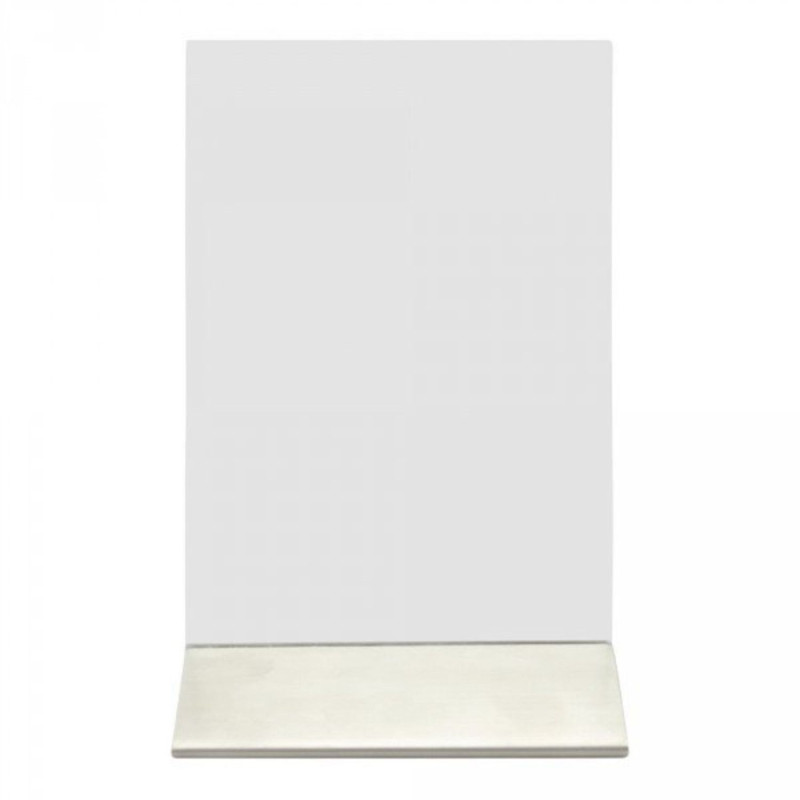 Display, transparent with stainles steel base, A6