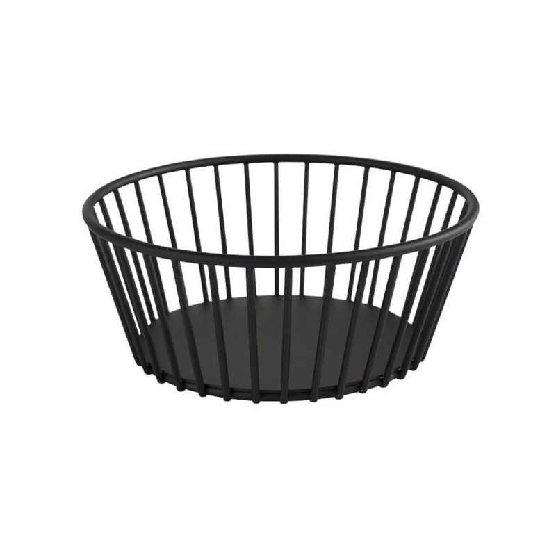Basket for bread or fruits met. Ø17cm h-7cm black