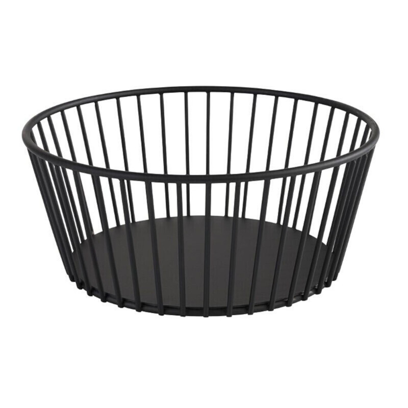 Basket for bread of fruits met. D20cm h-8.5cm black