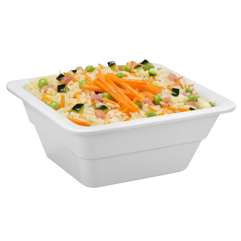 Dish GN1/6 melamine 17.6x16.2cm h-6.5cm white