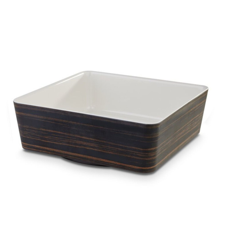 Tray OAK melamine 26.5x26.5cm h-9cm