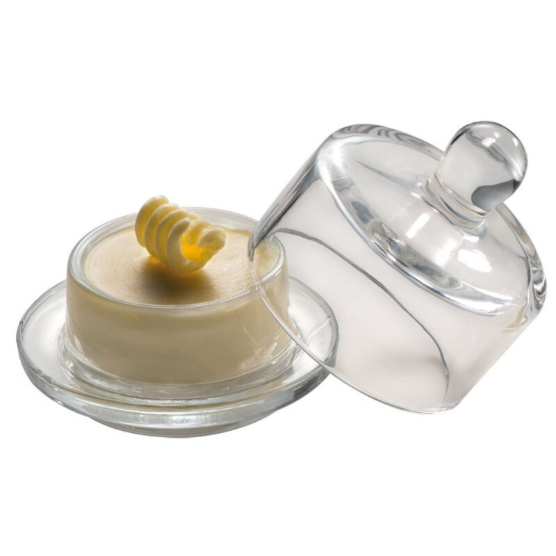 Butter dish glass D9cm h-9cm