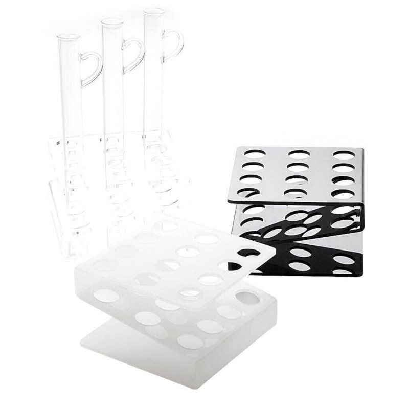 Statīvs mēģenēm divpadsmit iedaļas CRISTAL melns