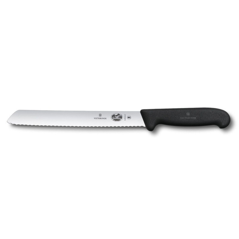 Bread knife FIBROX handle with wavy edge L-21cm