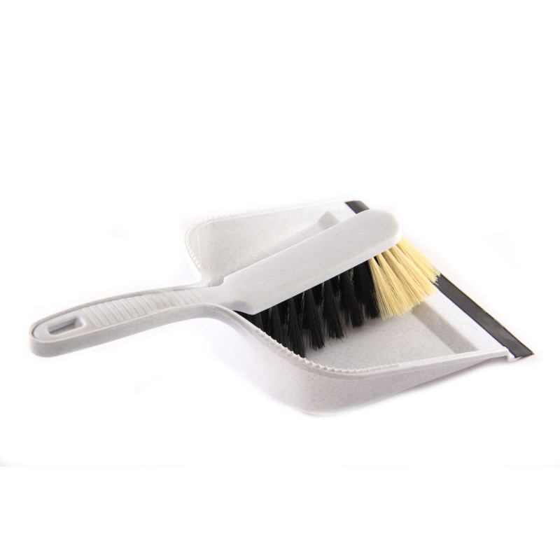 Dustpan with plastic brush