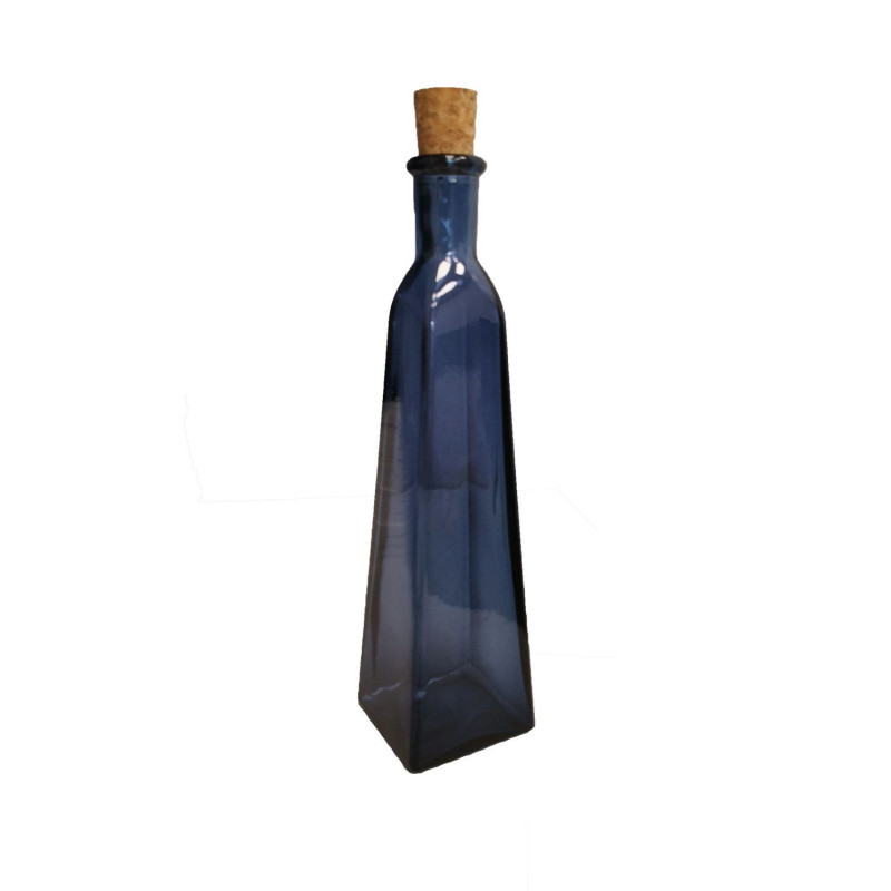 Bottle with cork PIRAMIDE 350ml blue