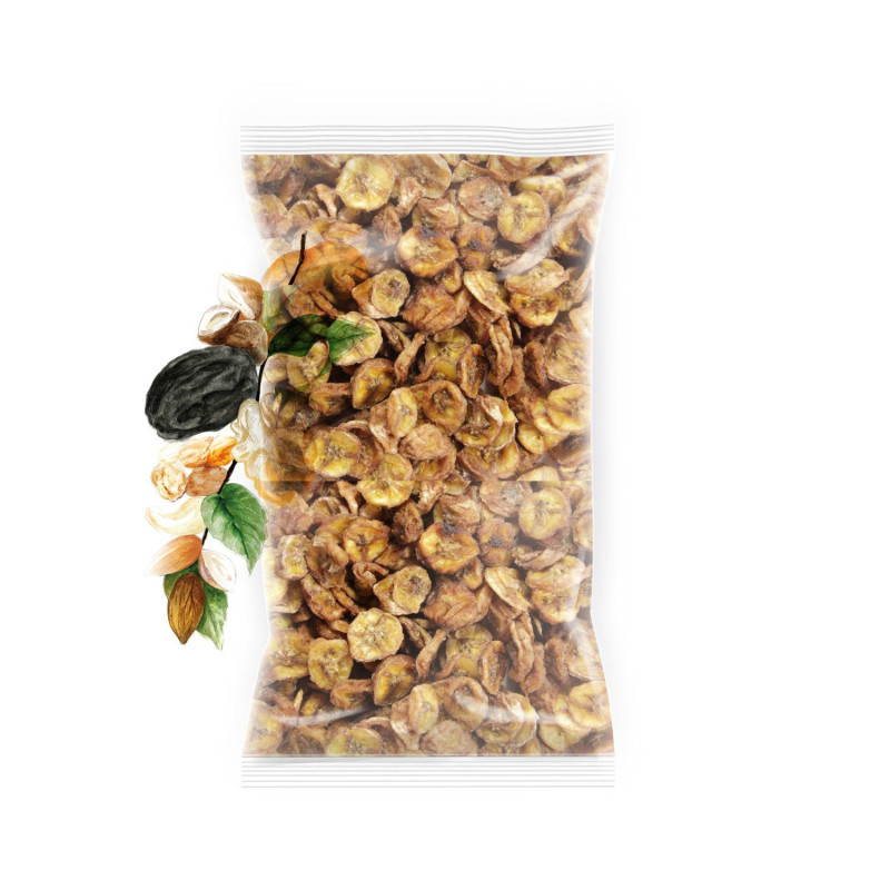 Высушенные банановые кусочки био 500G