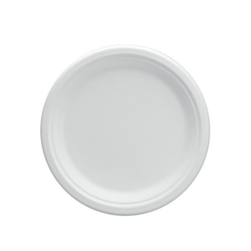 Šķīvji v/l BIO ø22.5cm, 50gab. cukurn.šķiedras