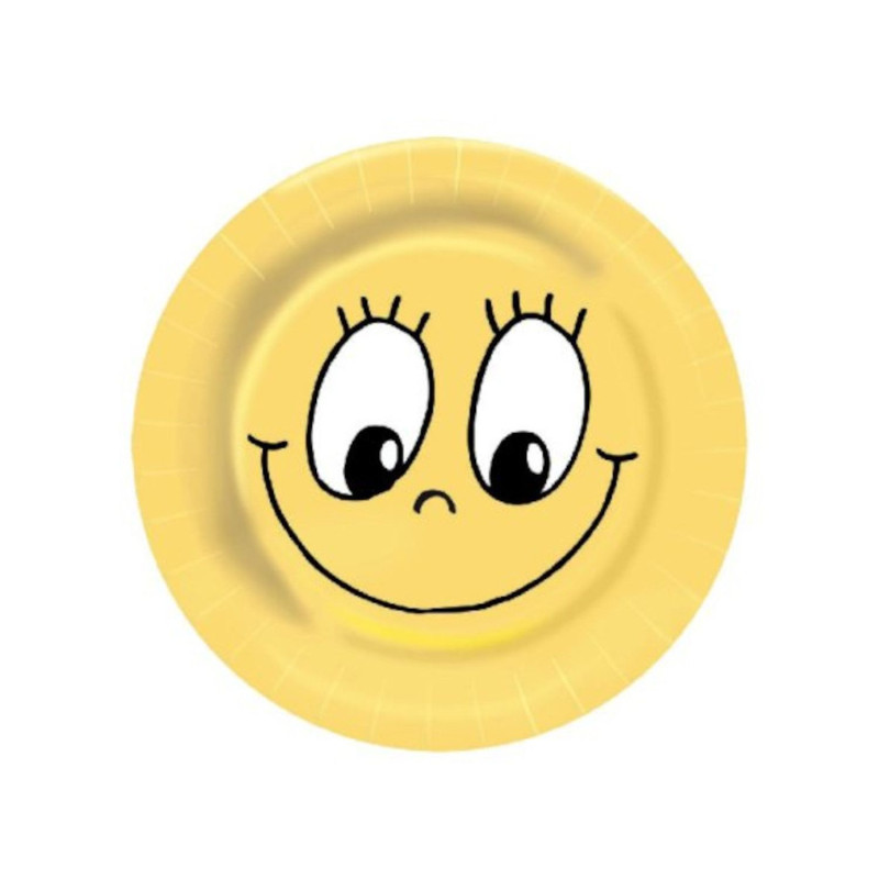Šķīvji v/l papīra Smiling face ø23cm 10gb