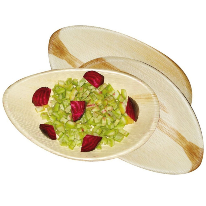 Plates disposable wood oval 26x16x2.5cm 25pcs