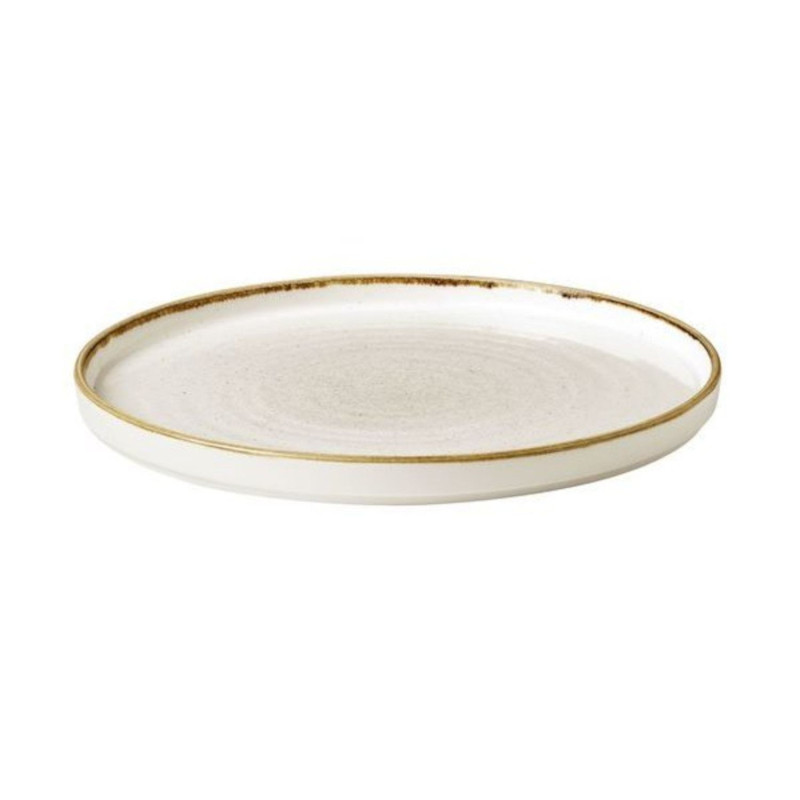 Walled chefs plate D 26cm STONECAST WHITE